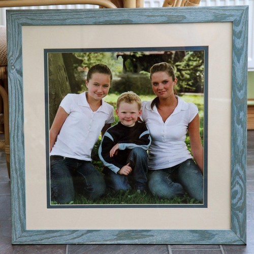 Blue frame with cream mount